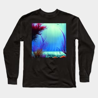 Under Sea Painting With Beautiful Ocean Plants Long Sleeve T-Shirt